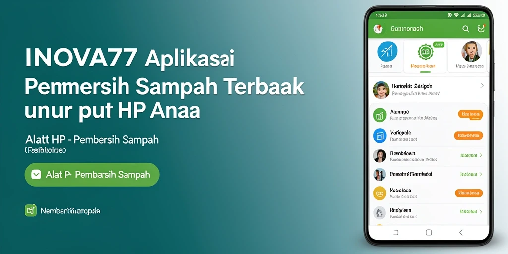 Tampilan antarmuka utama INOVA77 untuk pembersih sampah.
