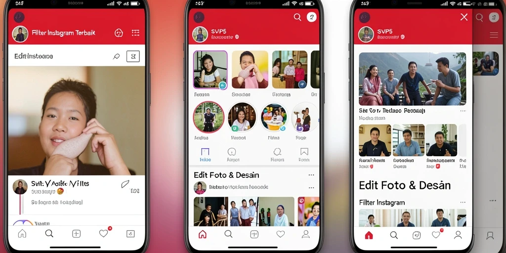 Antarmuka SVIP5 dengan berbagai filter Instagram yang menarik.