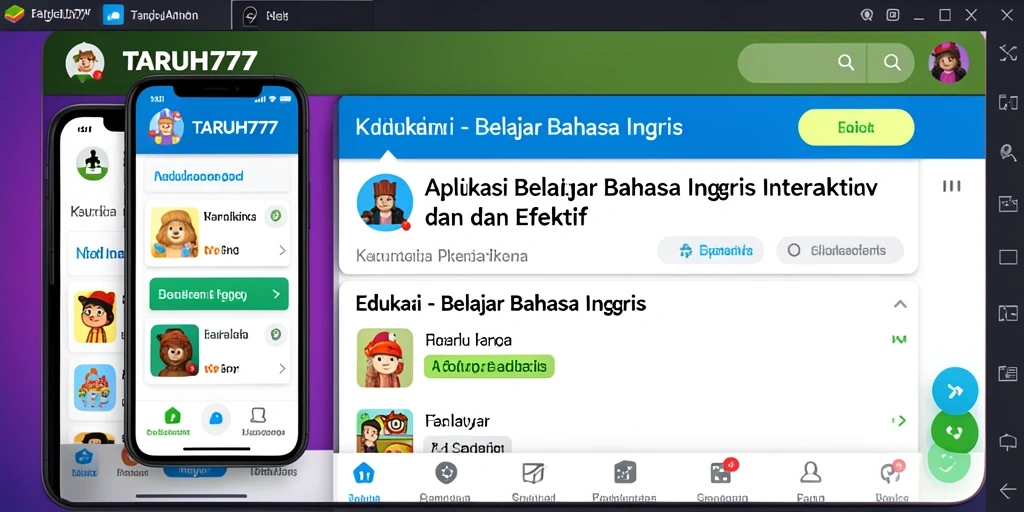 Tampilan antarmuka yang menarik dari aplikasi Belajar Bahasa Inggris.