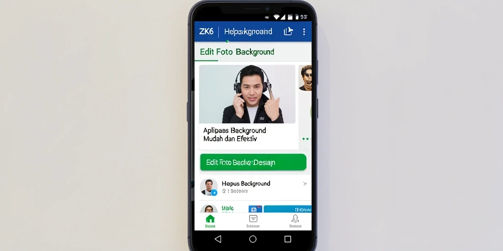Tampilan antarmuka aplikasi ZK6 yang bersih dan intuitif untuk menghapus background.